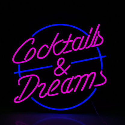 Cocktails and Dreams Neon Sign