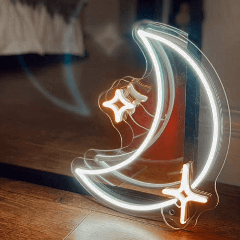 MOON AND STARS NEON LIGHT NURSERY NEON SIGN LITTLE RAE NEON